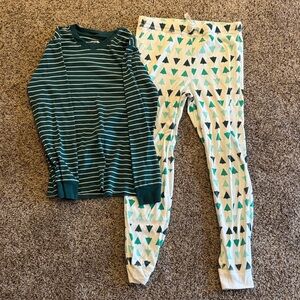 Primary Striped Green Top and Patterned Pants Set